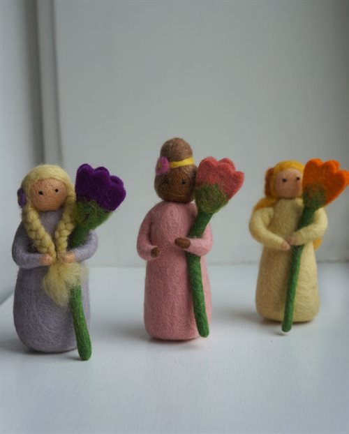 Sommerpiger, Lilla/Pink/Gul, 3 stk