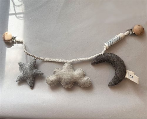 Barnevognskæde, Måne/Stjerne/Sky, Grå