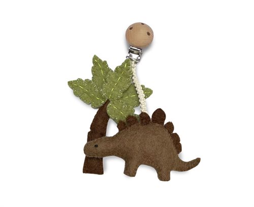 Barnevognsophæng med brun dinosaur