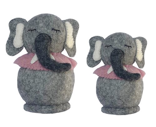 Elefant med krave i lyserød