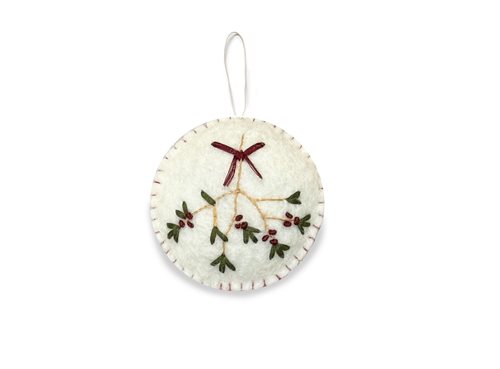 Julepynt, Broderet Mistelten, Rød
